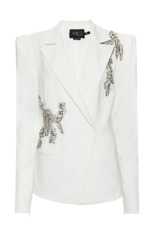 Blazer bordado branco