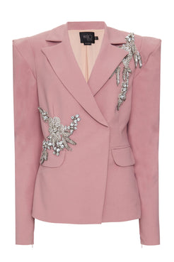 Blazer bordado rosa