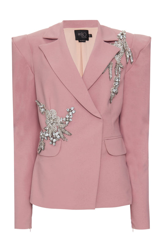 Blazer bordado rosa