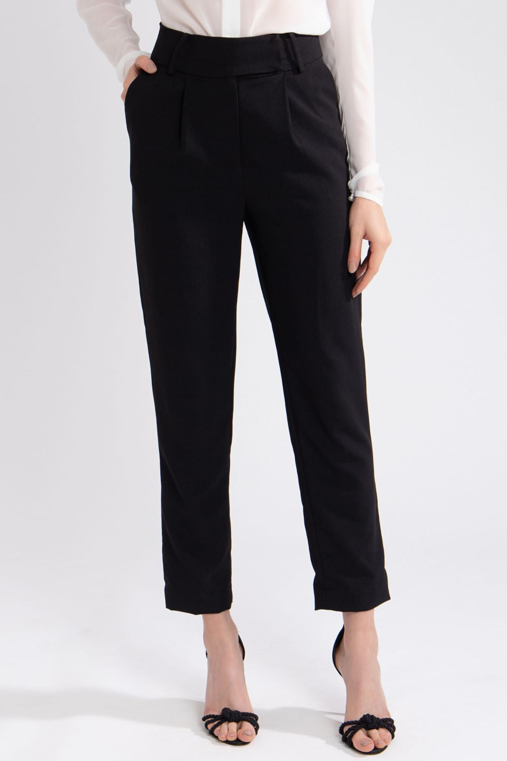 CALÇA ALFAIATARIA CINTURA ALTA PRETO
