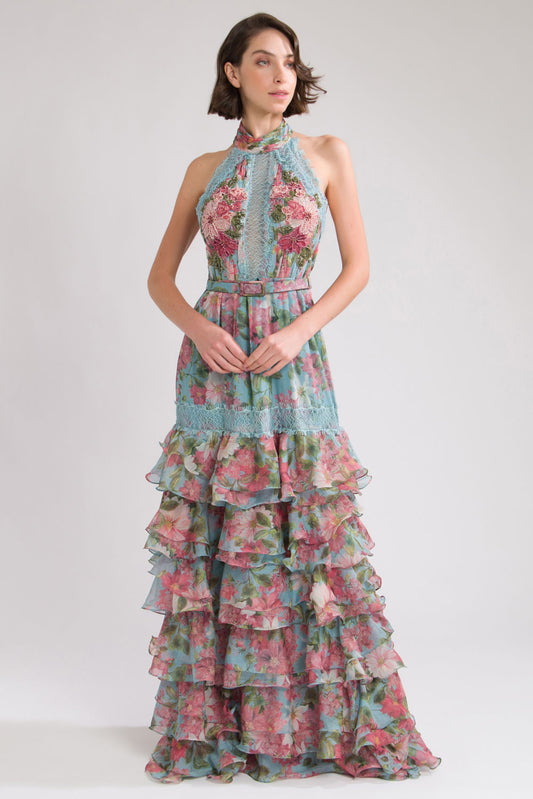 VESTIDO LONGO PATRICIA BONALDI INVERNO 20 AZUL