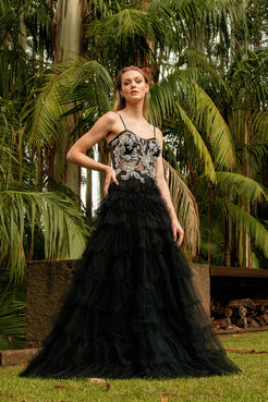 VESTIDO LONGO PATRICIA BONALDI INVERNO 2020 PRETO