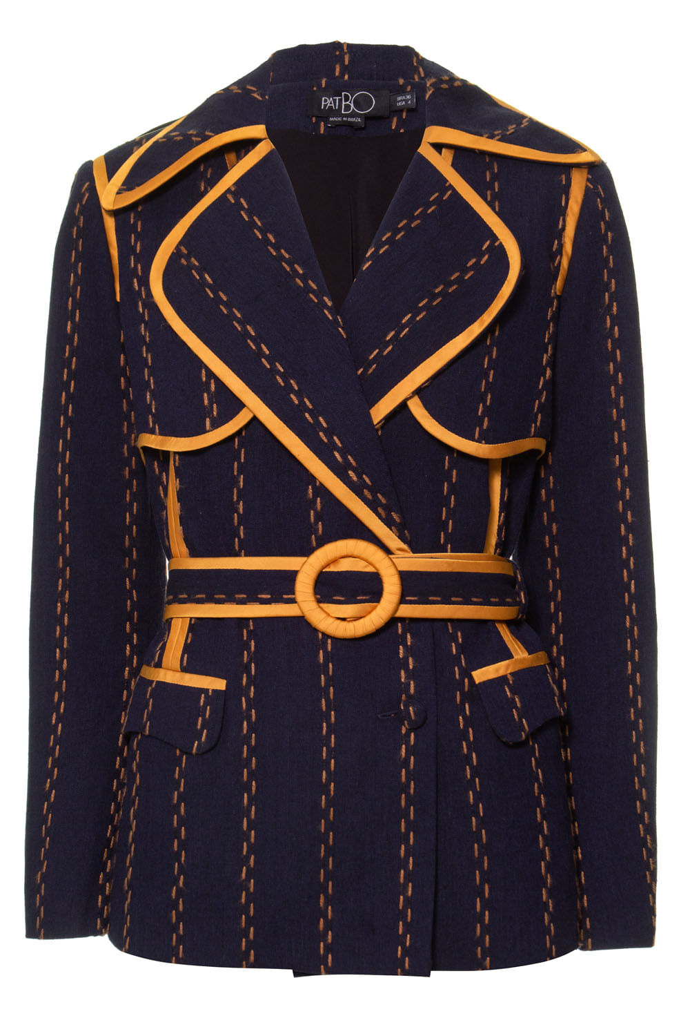 Blazer  pespontado
 azul escuro