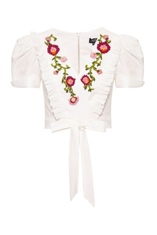 Blusa transpassada tricoline span off white