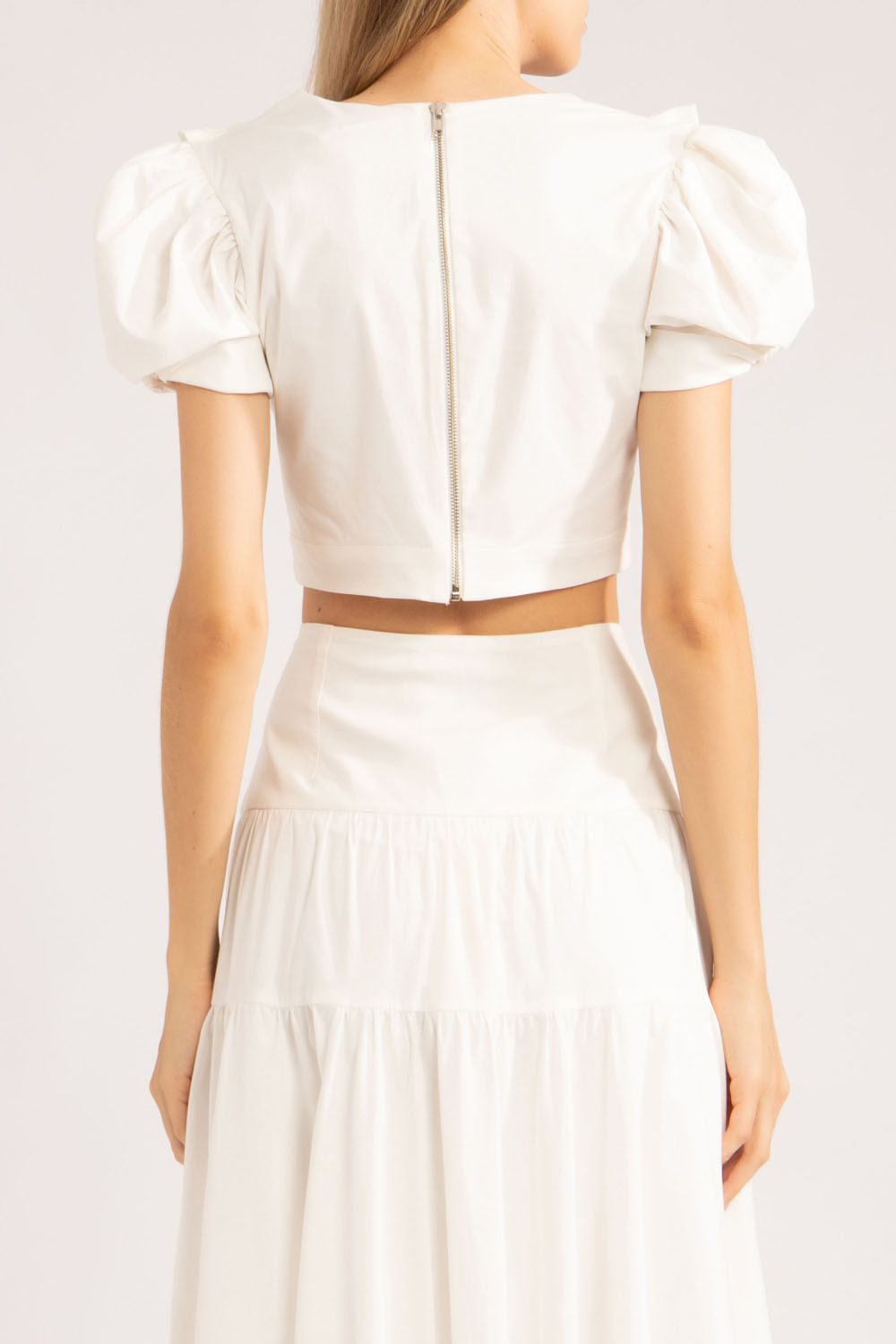 Blusa transpassada tricoline span off white
