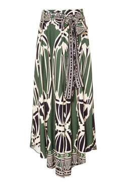 Calça pantacourt ethnic boho
 verde