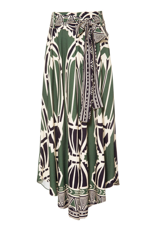 Calça pantacourt ethnic boho
 verde