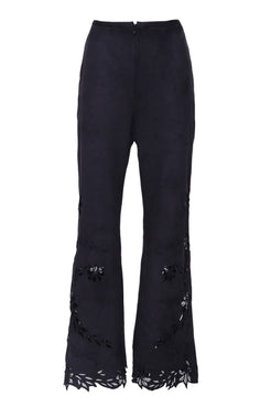 Calça flare bordada nobu
 preto