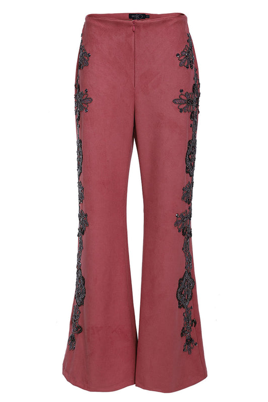 Calça bordada nobu
 rose