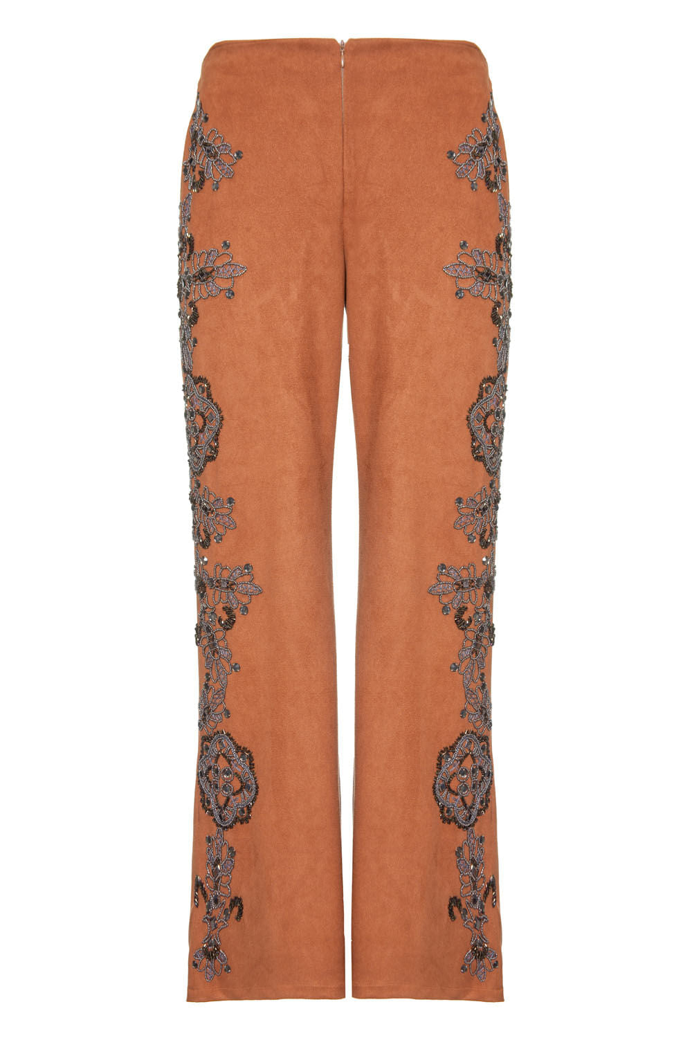 Calça bordada nobu
 marrom