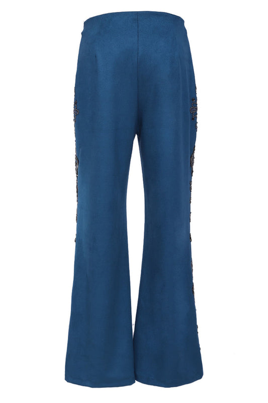 Calça bordada nobu
 azul