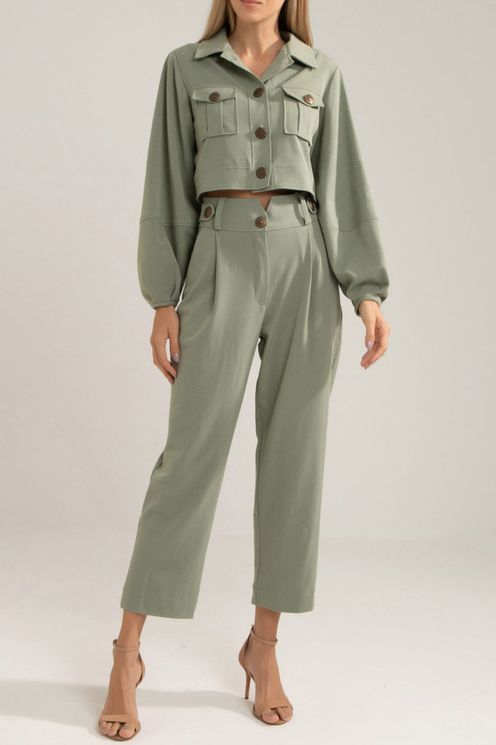 CASACO CURTO BOTÕES YORK 
 VERDE