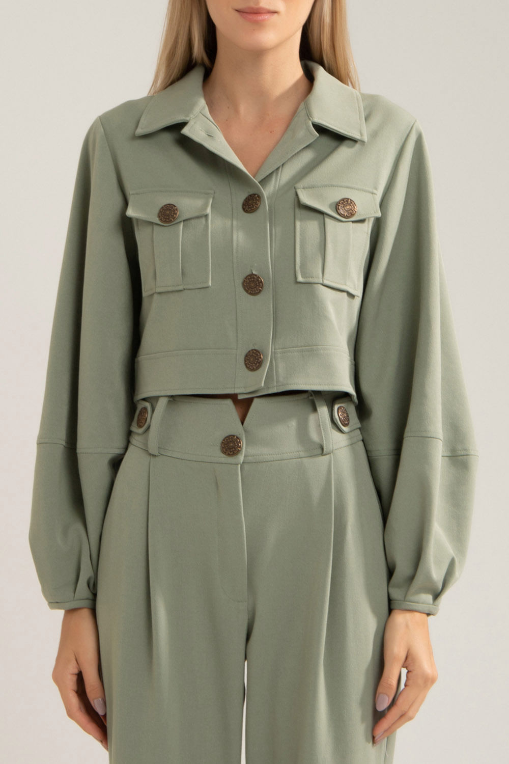 CASACO CURTO BOTÕES YORK 
 VERDE