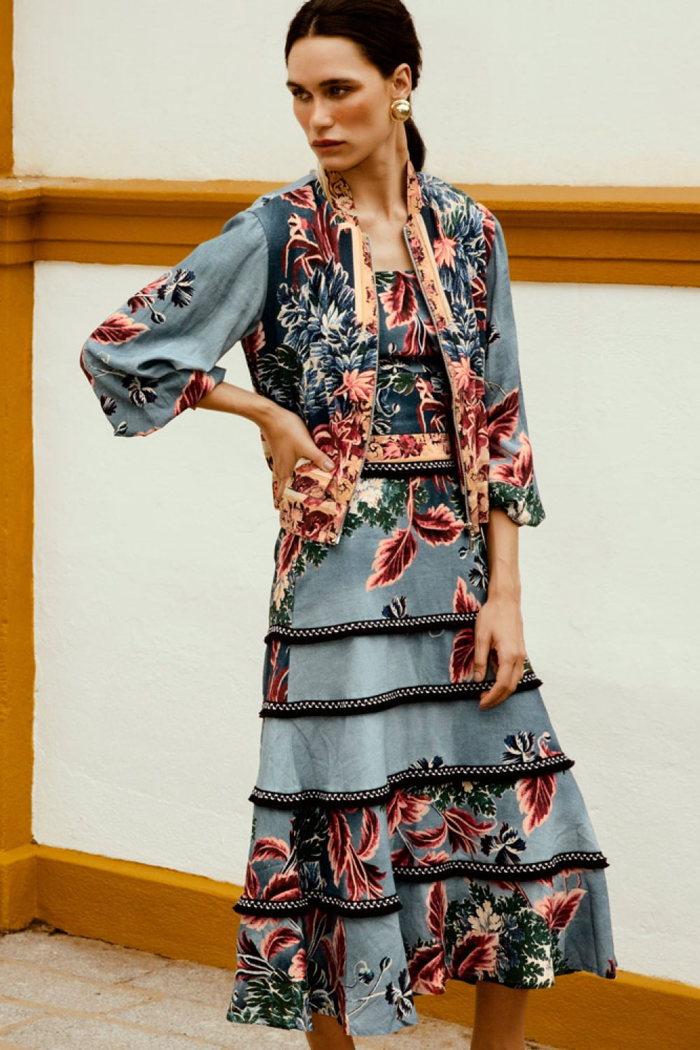 JAQUETA GILLY FLOWER
 AZUL