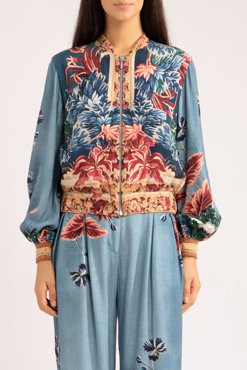 JAQUETA GILLY FLOWER
 AZUL