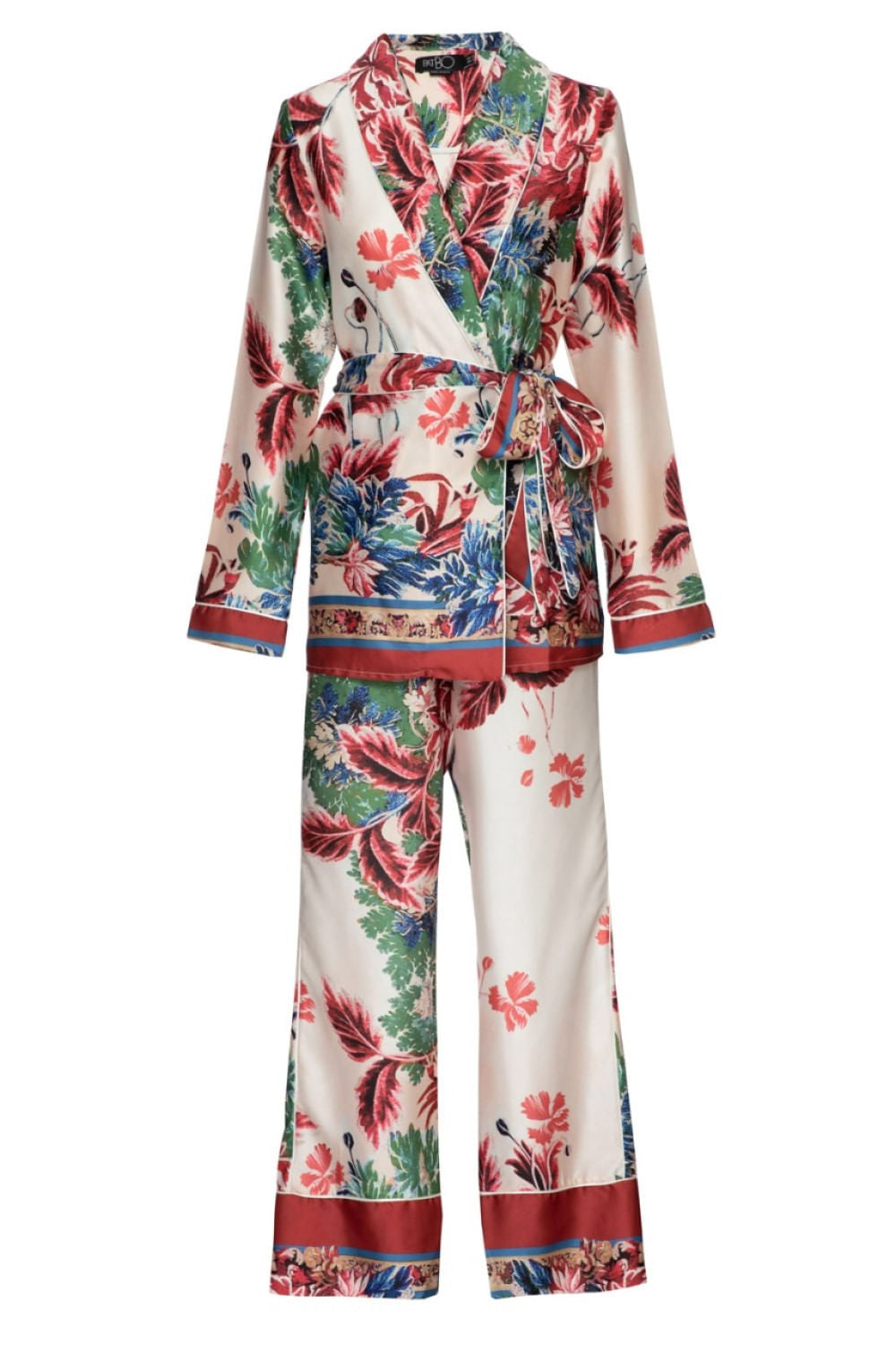 PIJAMA LONGO KIMONO GILLY FLOWER VERMELHO