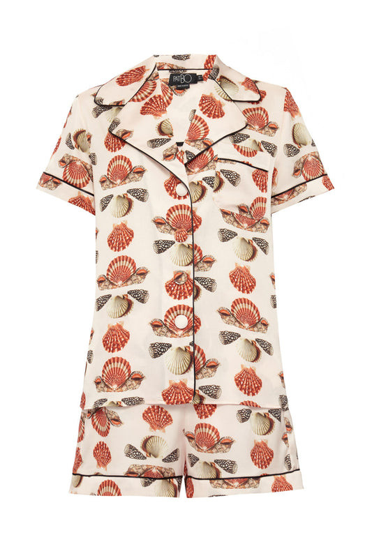 PIJAMA CURTO COQUILES VINTAGE OFF WHITE