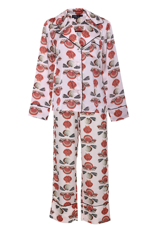 PIJAMA LONGO COQUILES VINTAGE OFF WHITE