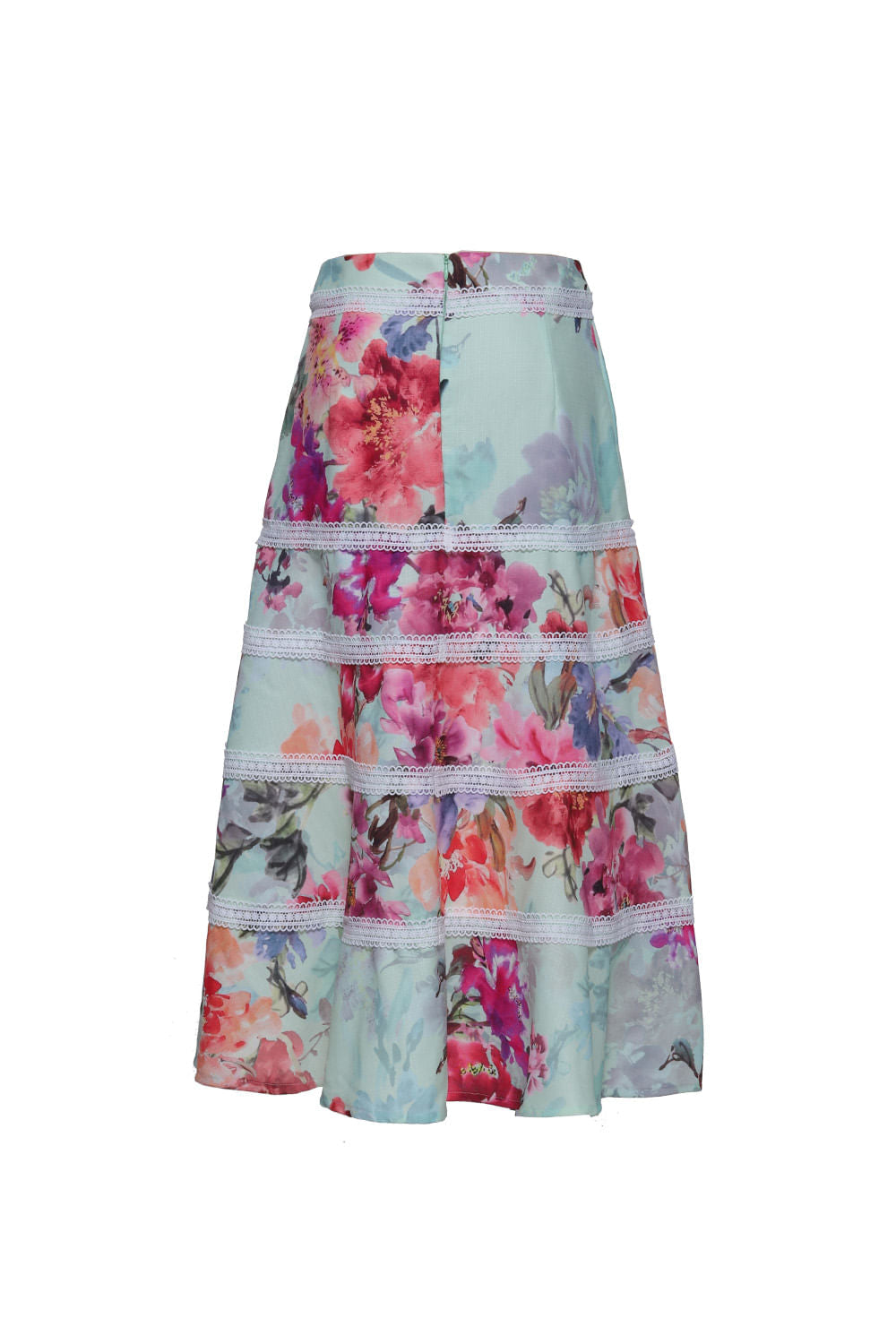 SAIA MIDI ENTREMEIOS GILLY FLOWER ORQ AQUA VERDE