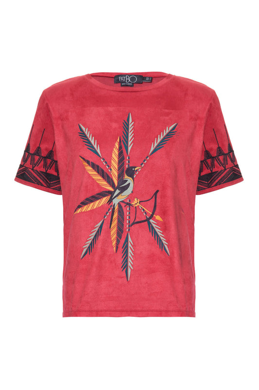T-SHIRT ESTAMPADA SUEDE
 VERMELHO