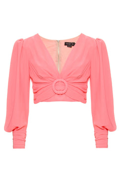 Top fivela silky gaivota
 salmao