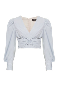 TOP FIVELA SILKY GAIVOTA
 AZUL CLARO