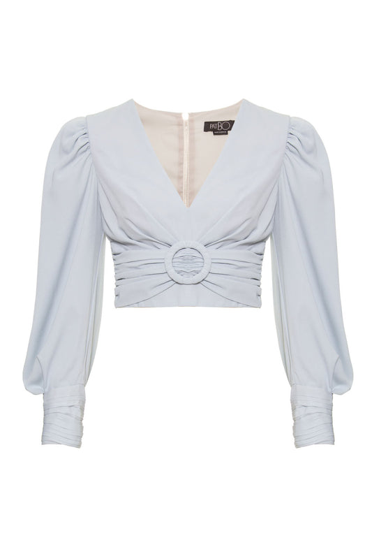 TOP FIVELA SILKY GAIVOTA
 AZUL CLARO