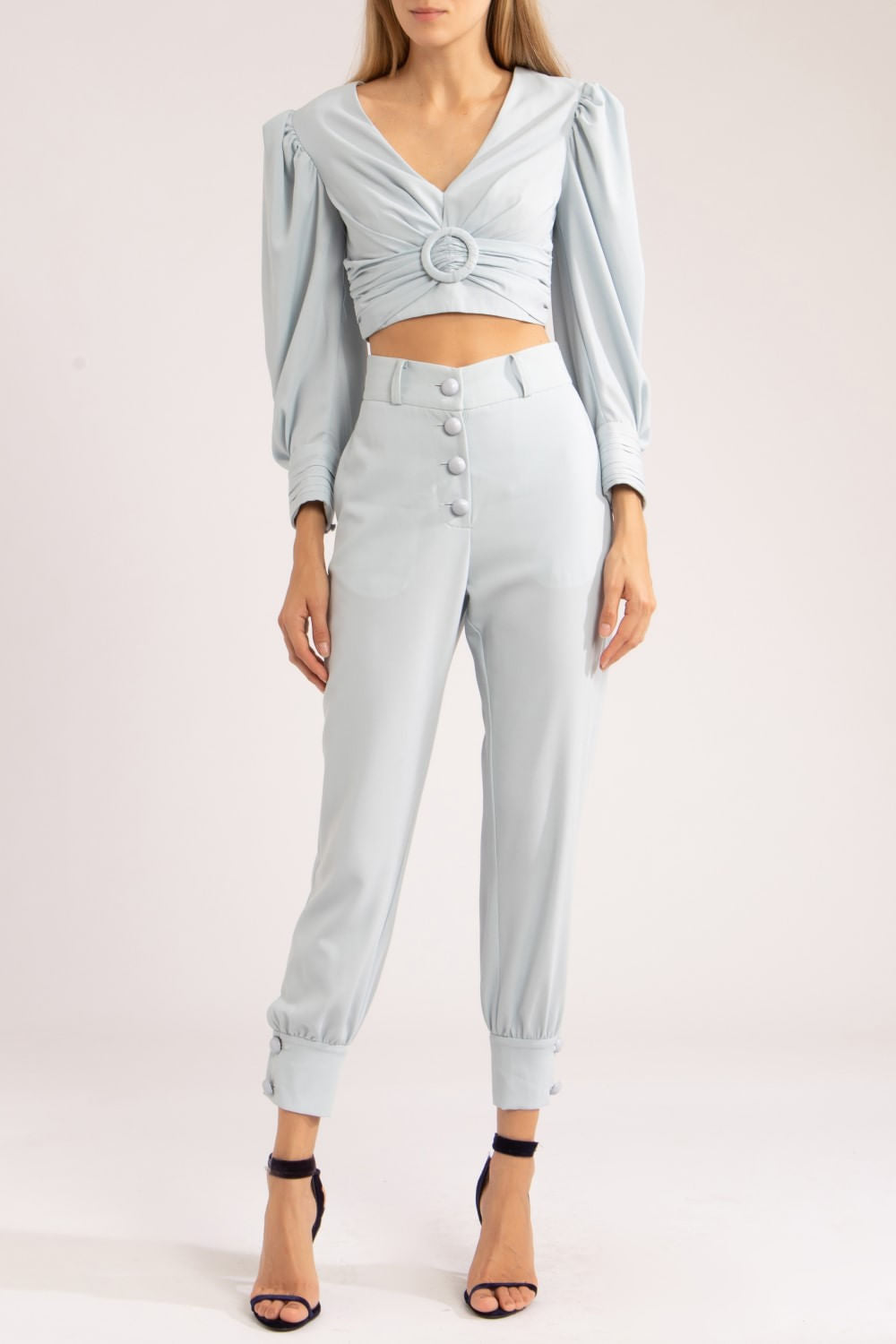 TOP FIVELA SILKY GAIVOTA
 AZUL CLARO