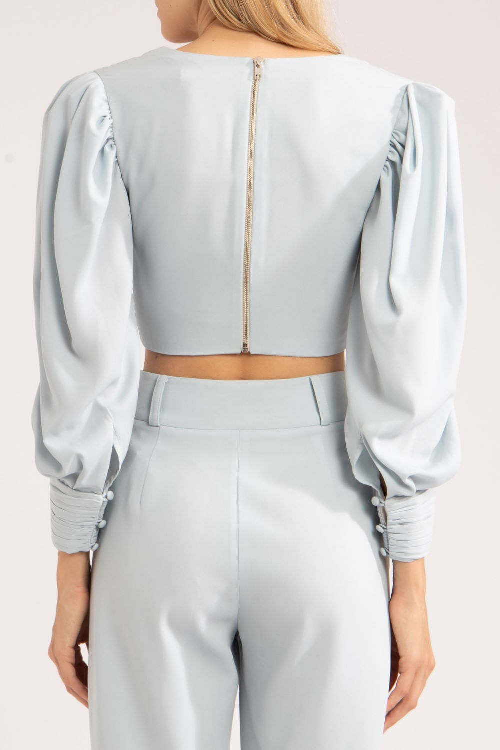 TOP FIVELA SILKY GAIVOTA
 AZUL CLARO