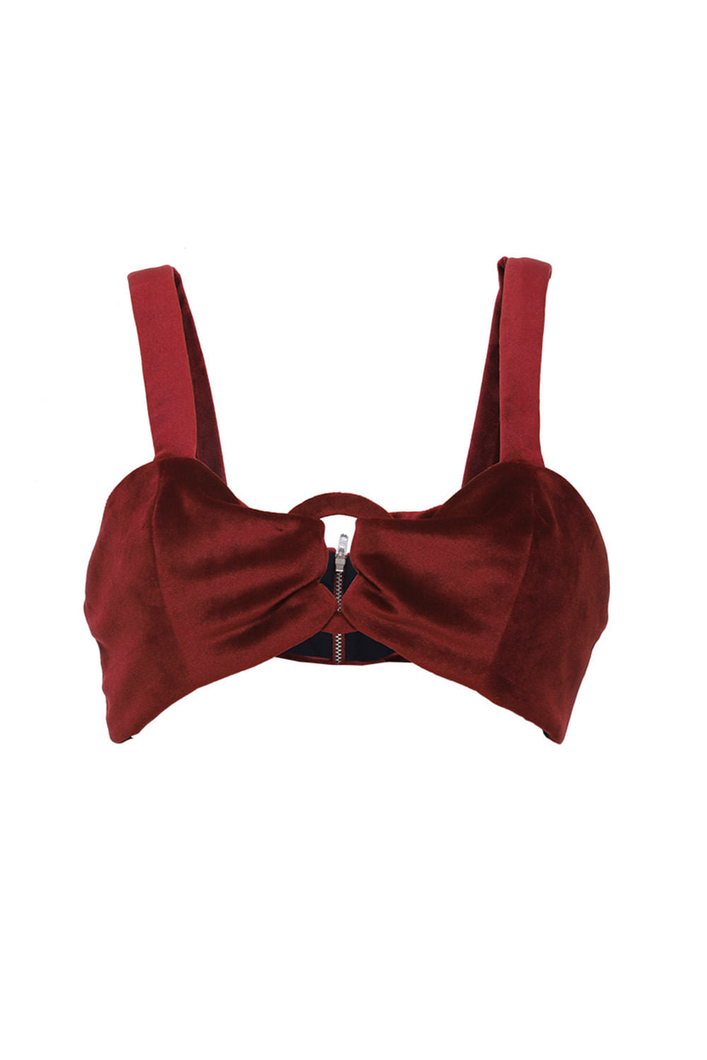 TOP ARGOLA MALHA VELUDO VINHO