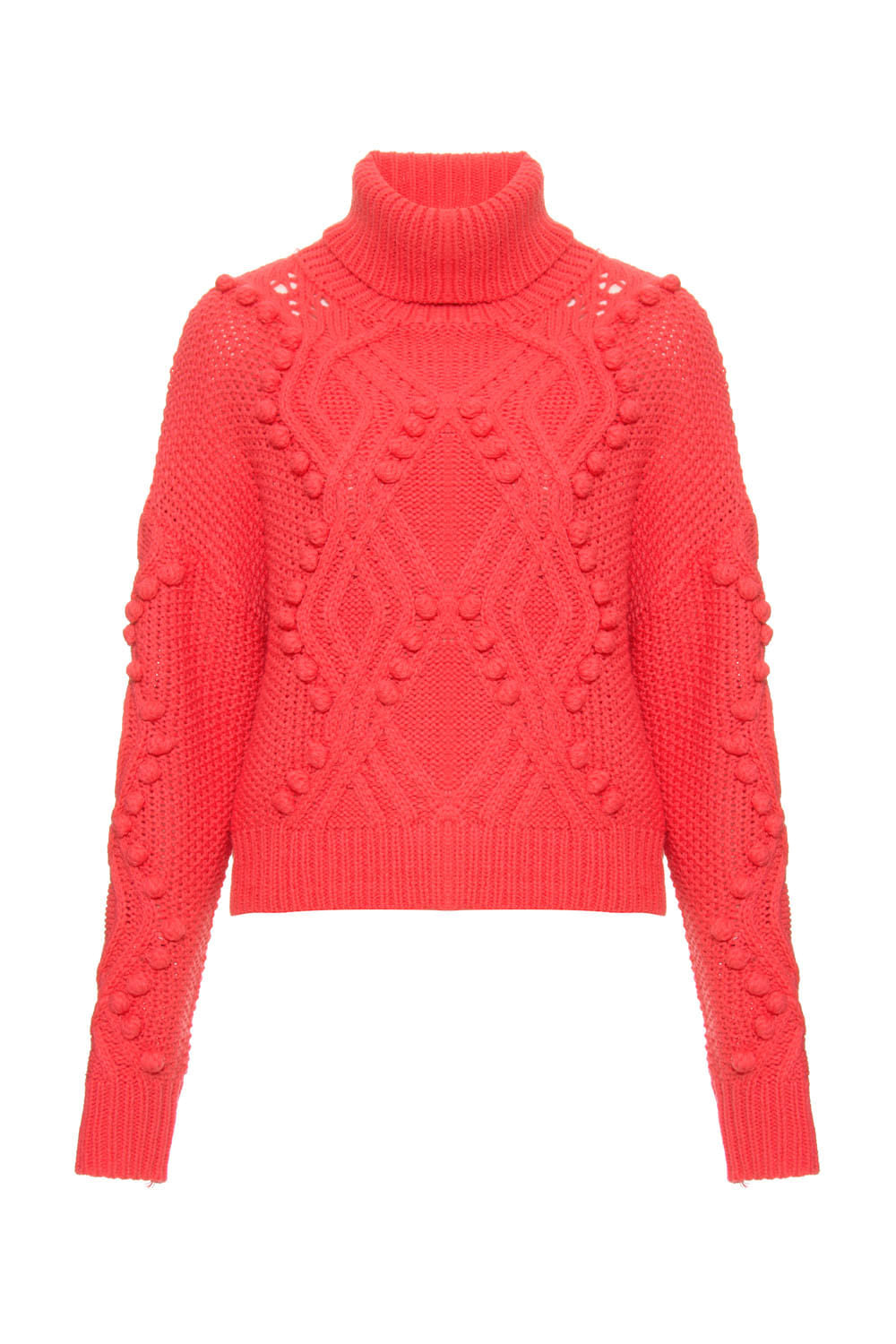Tricot gola alta rosa