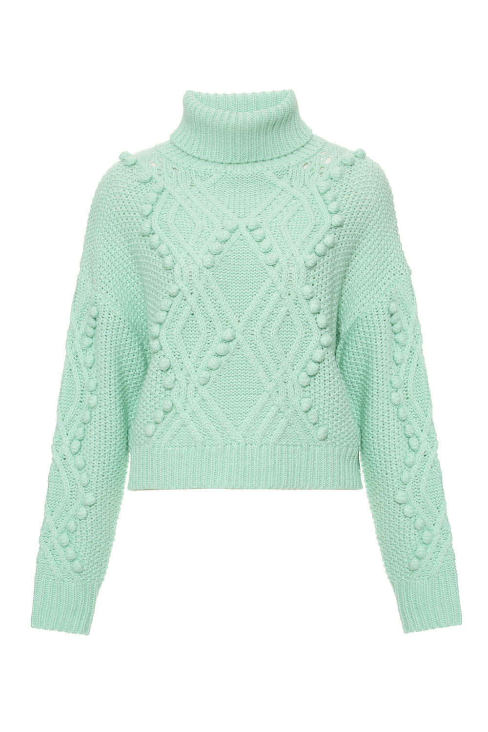 TRICOT GOLA ALTA AZUL