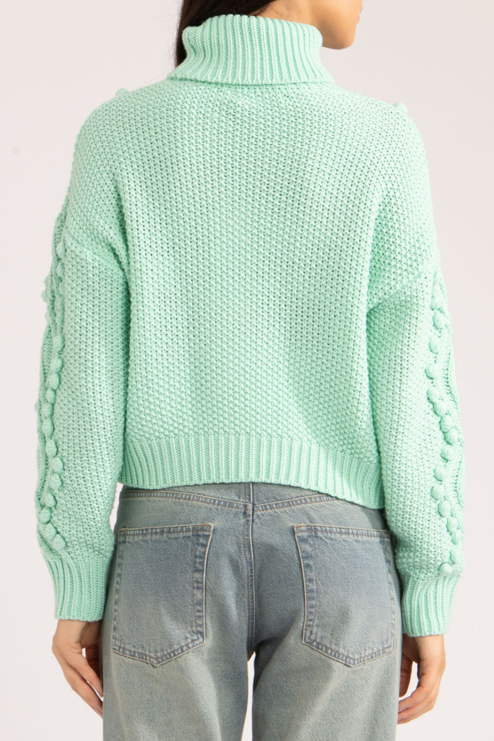 TRICOT GOLA ALTA AZUL