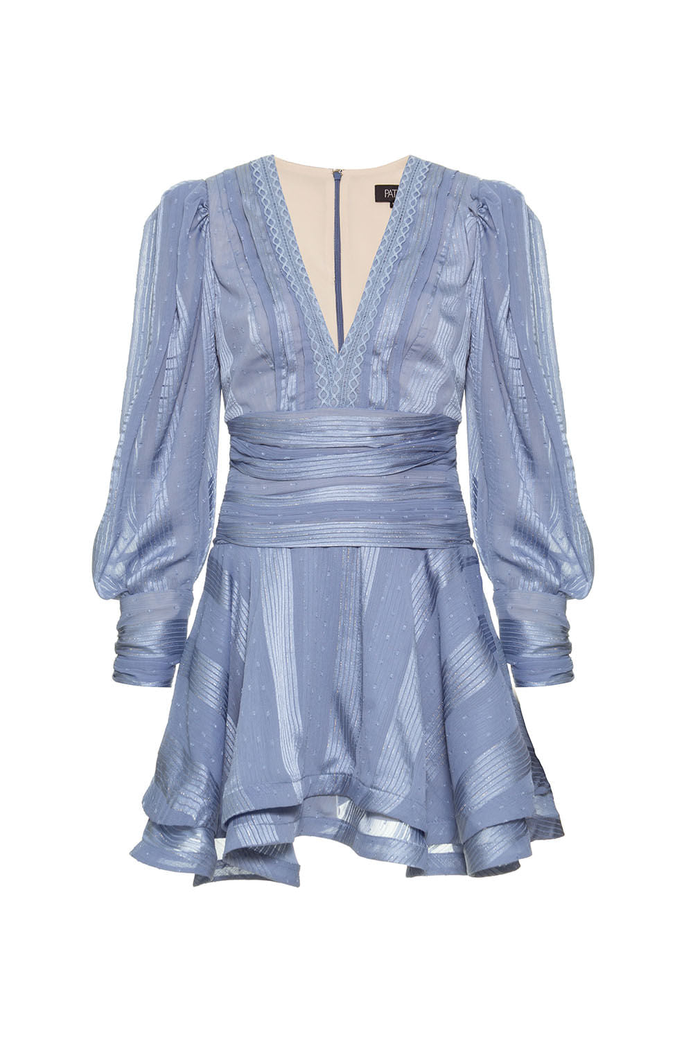 VESTIDO CURTO SILKY DOTS
 AZUL ACINZENTADO