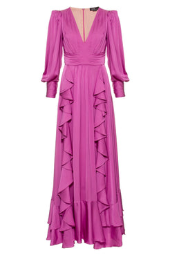 VESTIDO LONGO CETIM SENSORIAL 
 LILAS