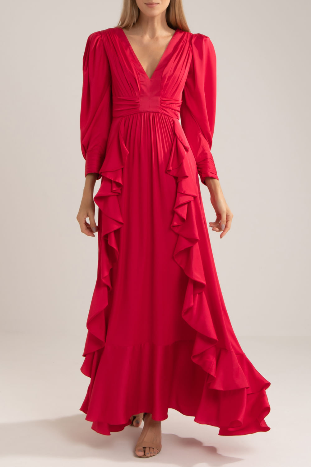 VESTIDO LONGO CETIM SENSORIAL 
 PINK