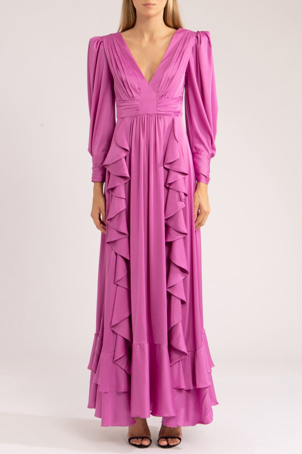 VESTIDO LONGO CETIM SENSORIAL 
 LILAS