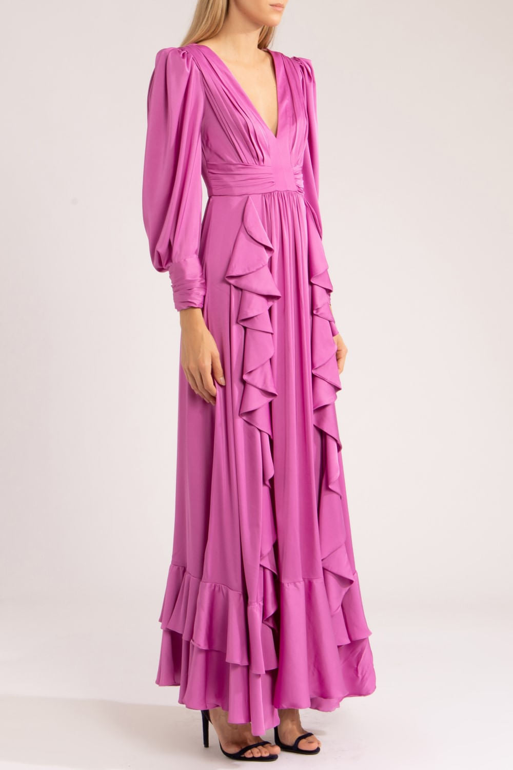 VESTIDO LONGO CETIM SENSORIAL 
 LILAS