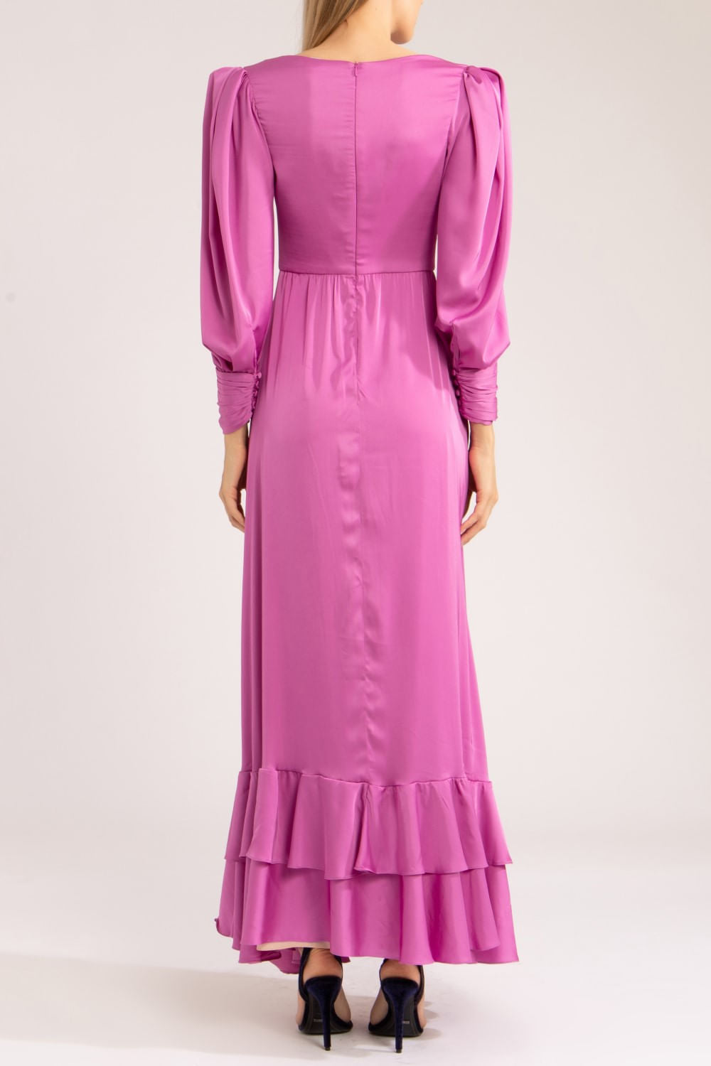 VESTIDO LONGO CETIM SENSORIAL 
 LILAS