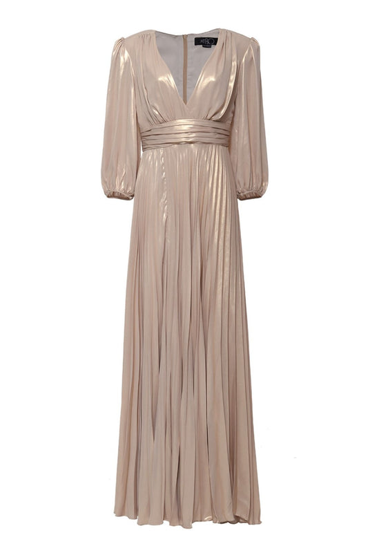VESTIDO MANGA LONGA SILKY DOUBLE SHINE
 DOURADO