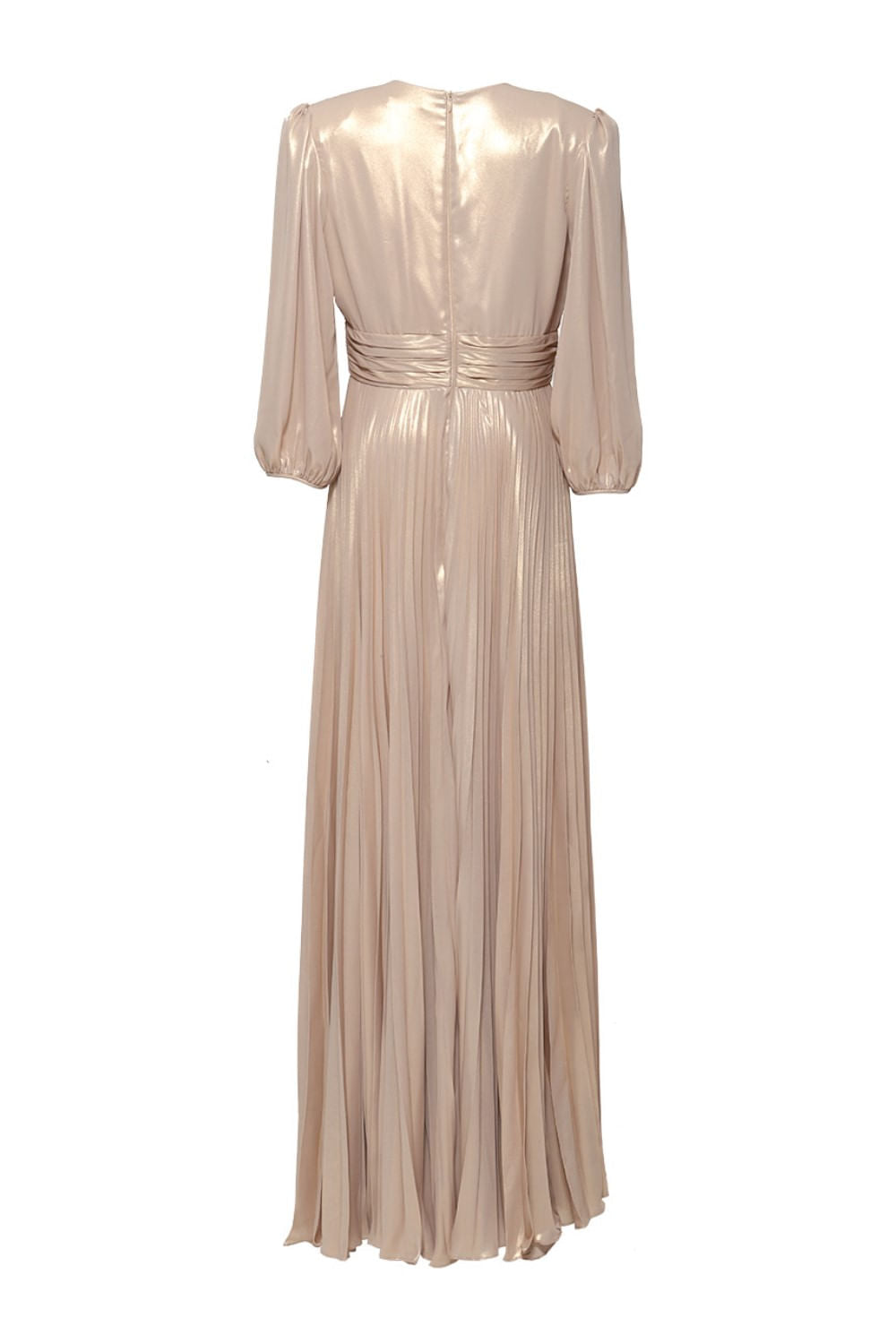 VESTIDO MANGA LONGA SILKY DOUBLE SHINE
 DOURADO