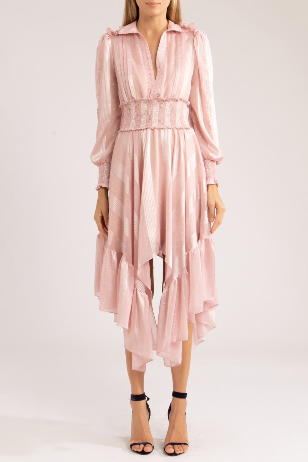 VESTIDO ASSIMÉTRICO SILKY DOTS
 ROSA