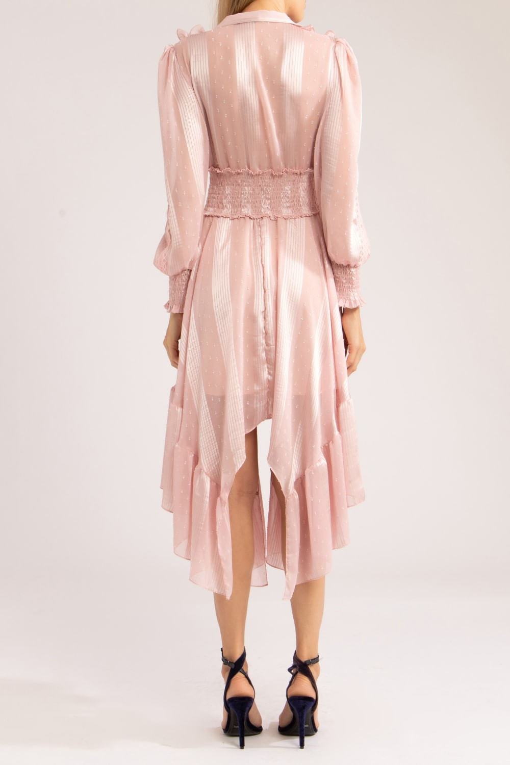 VESTIDO ASSIMÉTRICO SILKY DOTS
 ROSA