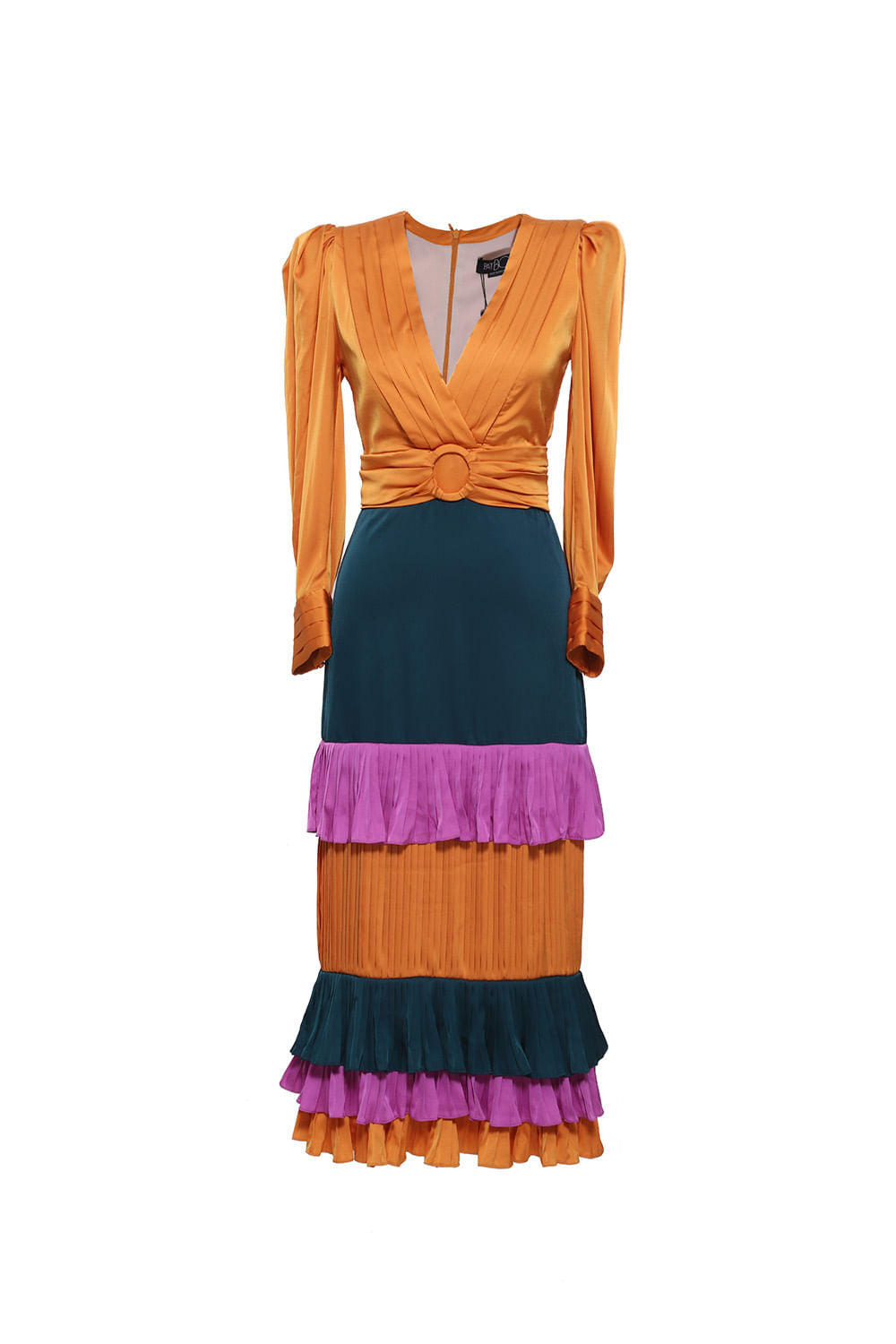 VESTIDO MÍDI CETIM SENSORIAL
 AMARELO