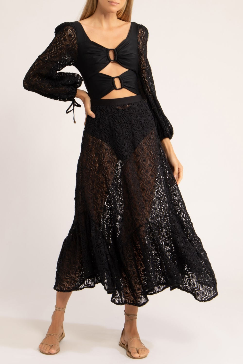 BODY MANGA TELA 
 PRETO