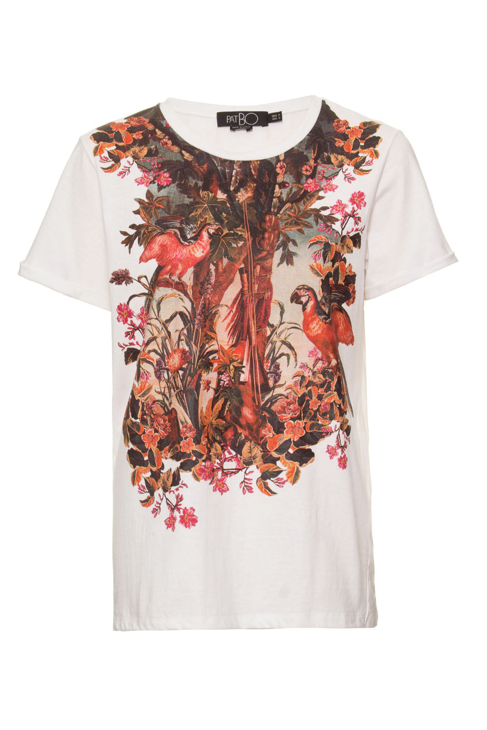 Tee flores vintage macaw
 off white