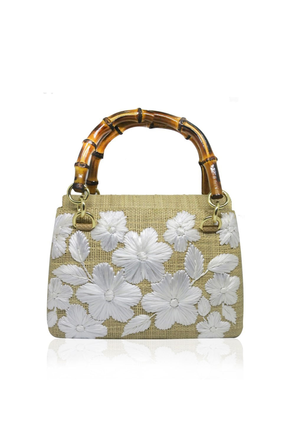 BOLSA 10355 LEONA FLOWER EMB #TOAST W WHITE AREIA