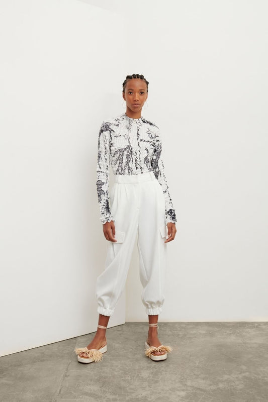 CALÇA ALFAIATARIA PREGAS OFF WHITE