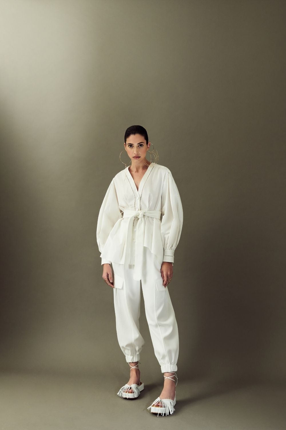 CALÇA ALFAIATARIA PREGAS OFF WHITE