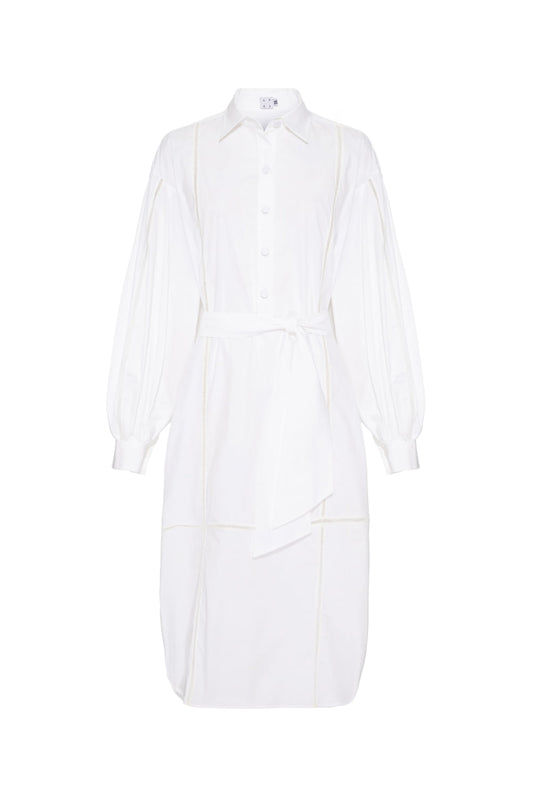 CHEMISE MÍDI ENTREMEIO VAZADO BRANCO